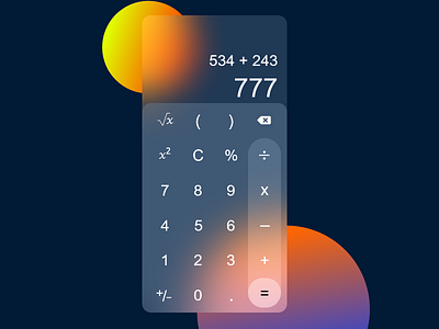 Calculator UI Design | DailyUI Challenge 2021 app appdesign appscreen calculator calculator app challenge dailyui dailyuichallenge glassmorphism trend trend2021 ui ui design ux