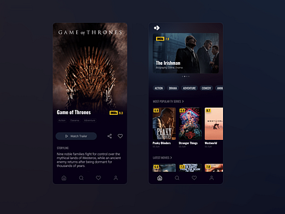 Movie app booking app cinema film game of thrones minimal mobile movie