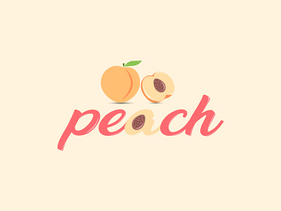 PEACH Fruit Logo | Minimal Illustration