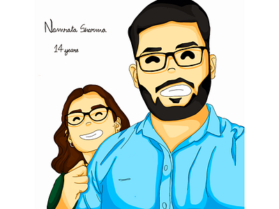 Me and My Brother :) art artist awesome design bhai caricature cartoon character doodle doodling graphic design illustration logo potrait ui