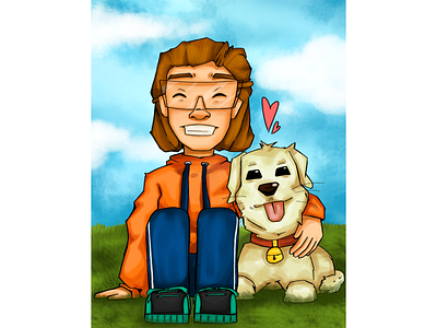 Me and My Dog awesome cartoon character character design design digital art digital artist digital illustration illustration