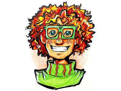 Curly hairs are crazy artist awesome design cartoon character character design character designer cool drawing drawing freelancer graphic design happy illustration traditional art