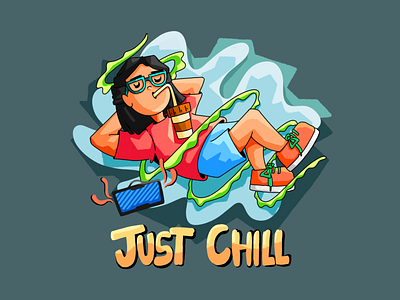 Just Chill artist awesome design branding cartoon character design illustration india