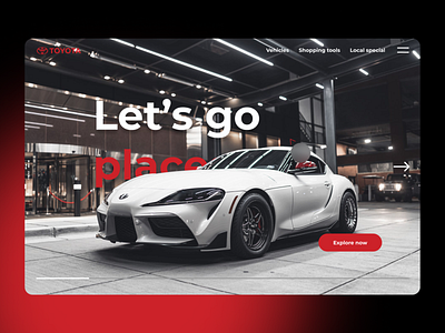 Toyota website redesign car design red toyota ui uiux ux website