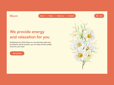 Bloom flower website flower pastel ui ux website