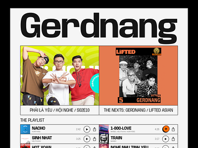 Gerdnang website graphic music rap ui ux website