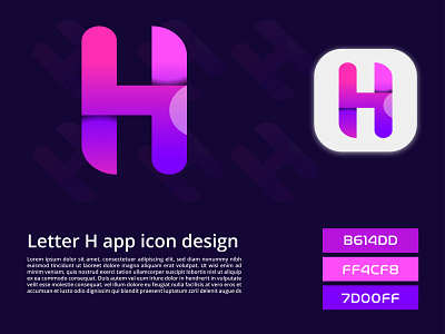 Letter H app icon design