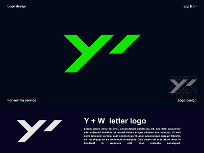 Y+W creative logo design app icon branding crative logo flat logo icon illustrator letter logo letter mark logo design minimal modern logo