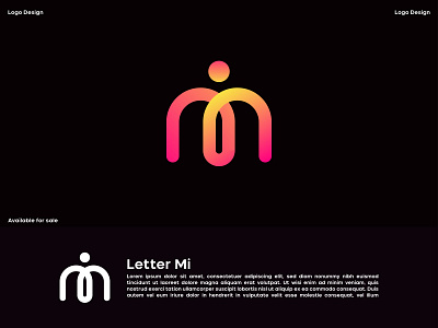 M+I Letter combination for mobile app app icon branding crative logo flat logo gradient icon illustrator letter m logo letter mark letter mark logos logo design modern logo unique logo