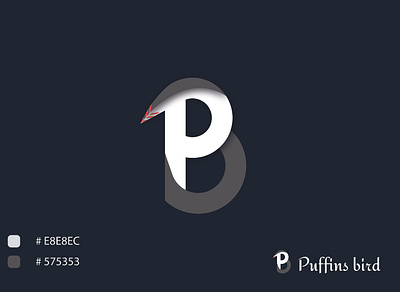 Letter P & B combine puffins bird logo design app icon branding logo flat logo illustrator letter b letter mark letter mark logos letter p minimal modern logo unique logo