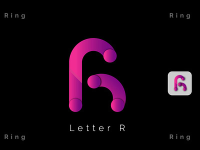 Letter R ring icon