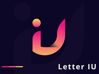Letter IU logo design