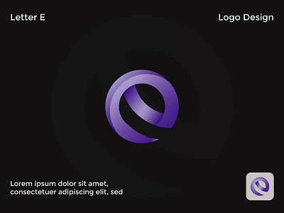 Abstract Letter logo E design for app app icon branding crative logo eye catching flat logo gradient illustrator logo design modern logo typography