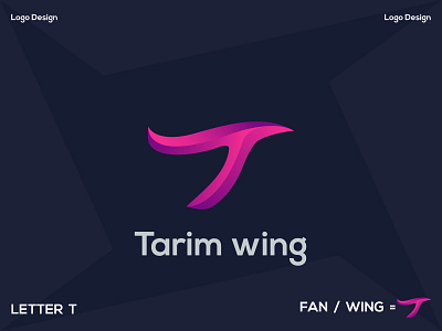 Letter T for wing company business logo