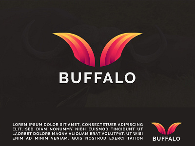 BUFFALO LOGO MARK app icon attractive logo branding buffalo logo crative logo creative designer exclusive logo eye catching flat logo gradient logo illustrator letter mark logo design meat modern logo new logo pro design today create