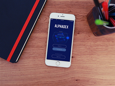 Alphadex Mobile App Login Screen app iphone login mobile ui ux