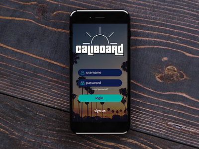 Caliboard Mobile App Login Screen app california iphone login mobile screen surf