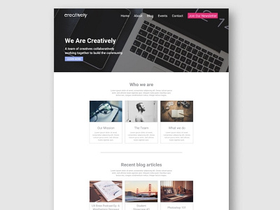 Creatively Landing Page Concept adobe xd creatives fresno landing page one page ui web design website