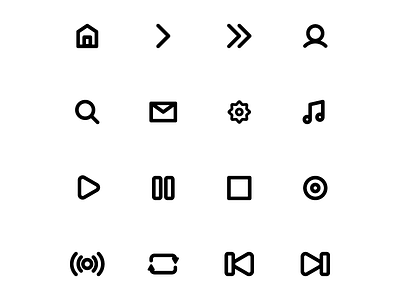 Minimalistic Music App Icon Set