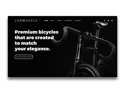 LUXWHEELS Landing Page UI | Header above the fold bicycles bikes header landing page ui