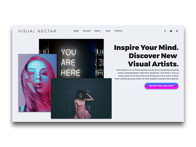 VISUAL NECTAR Landing Page UI | Header