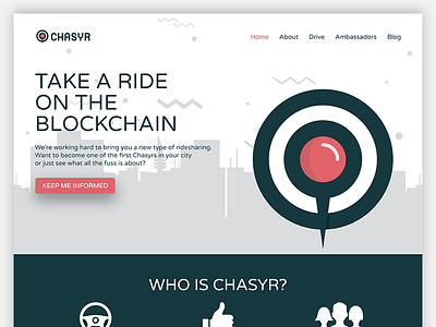 Chasyr Landing Page adobe xd blockchain cars currency drive landing page prototype startup web