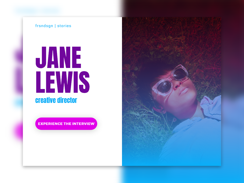 FRSNDSGN Stories Page media webpage website ui
