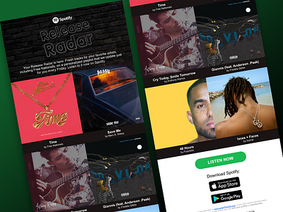 Spotify Release Radar Email Concept email design figma music photoshop sketch spotify