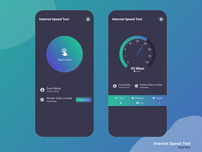 Internet Speed Test app app design dashboad design flat ui ui design uiux ux web