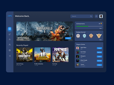 PlayStation Dashboard branding design game graphic design illustration landing page ux