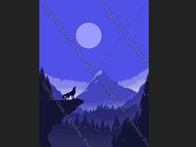 Wolf under the moon