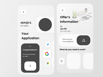 Job App app design ui ux web