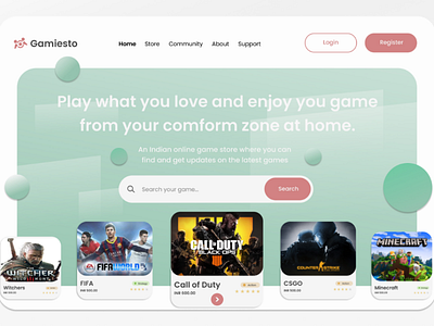 Game Website animation app design graphic design logo minimal ui ux web website