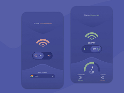 VPN App app design minimal ui ux web