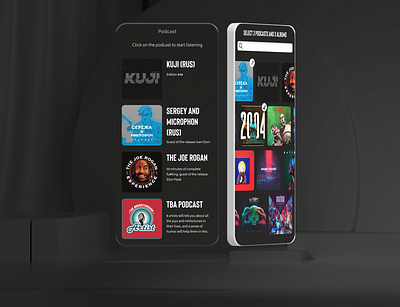 MusApp app dark design joe rogan mobile music music app player podcast