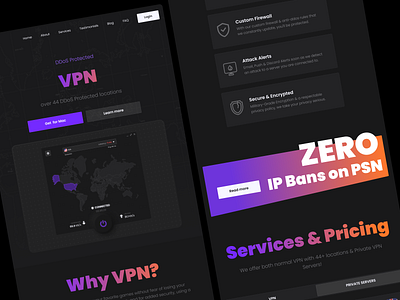 VPN - Dark WEB dark dark design design landing location page server site ui ux vpn web