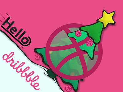 Hello dribble, Merry Christmas! adobe illustrator christmas design figma hello dribble holidays illustration vector winter xmas