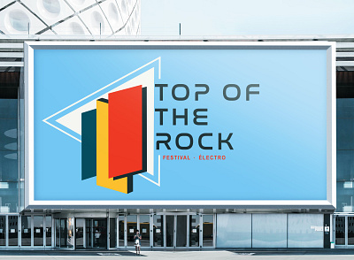 Top of the rock art branding design electro flat icon illustrator logo logotype minimal mockup style