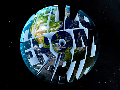 Hello from Earth 3d art branding design il illustration illustrator logo