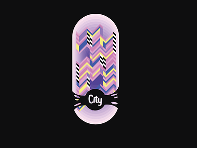 City art black city colors design fun graphic design illustration illustrator lost mind minimal pink purple town vector wow