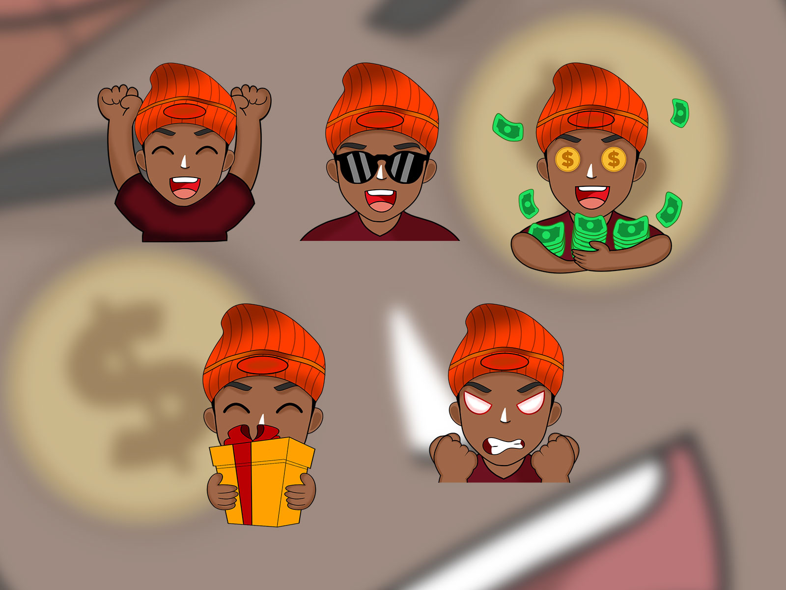 Black guy emotes by Emote Corner on Dribbble