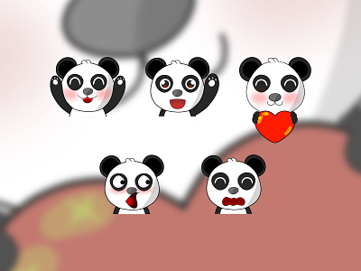 Panda emotes chibi twitch emotes cutepanda graphicdesign illustrations panda bear panda logo pandaemotes streamer streamers twitch.tv twitchemote twitchemotes