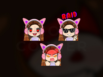 Chibi Emotes artistondribbble chibi chibi twitch emotes chibiemotes customchibi cutechibiemotes gamming gammingcommunity pinkheadphones razerheadphoneschibi smallstreamers streamercommunity streamers twitch.tv twitchaffiliate twitchartist twitchcommunity twitchemotes twitchgraphicdesigner twitchstreamer