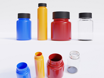 Plastic and Glass Medicine Bottles