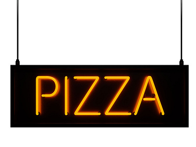 3D Neon Pizza Sign