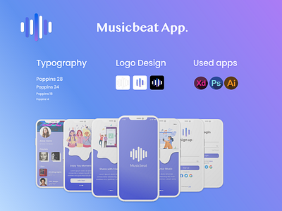 Musicbeat app app branding design graphic design illustration logo typography ui ux