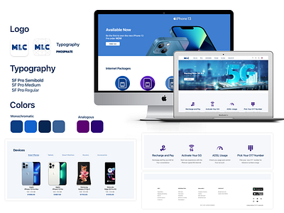 MLC new telecom website Design and Branding adobe illustrator adobe photoshop adobe xd branding design figma landing page logo tech technology telecom typography ui ux vector website