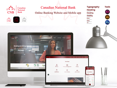 Canadian National Bank Website and Mobile adobe xd bank banking branding canada design illustration landing page logo online banking ui ux vector