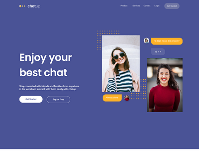 Chatup Home Page branding chat app communication design figma design homepage illustration landing page photography typography web design website design