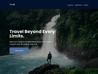 Travelly Home Page booking city design figma figma design flight hero image hero section homepage landing page modern new york photography travel traveler web design